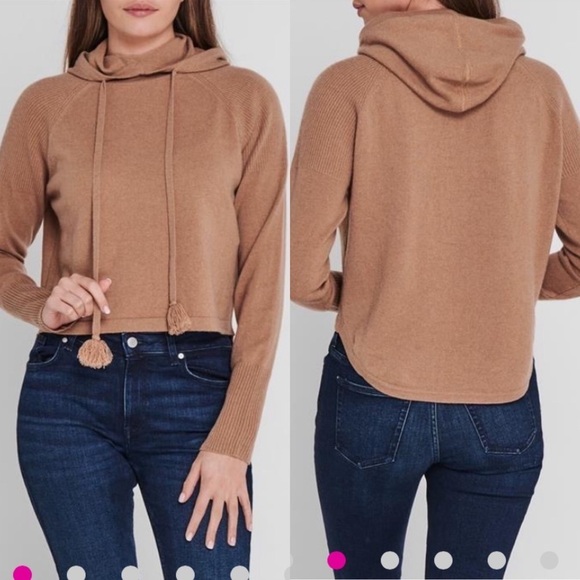 NWT Marella Size Small Fecola Camel Brown Hoody Cashmere Wool Blend Drawstring - Picture 1 of 6